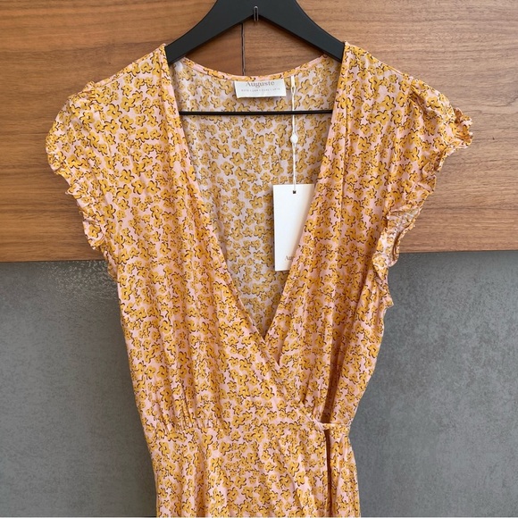 NWT Auguste the Label Dean Sierra Wrap Maxi Dress Yellow, Size 8 - Picture 12 of 16